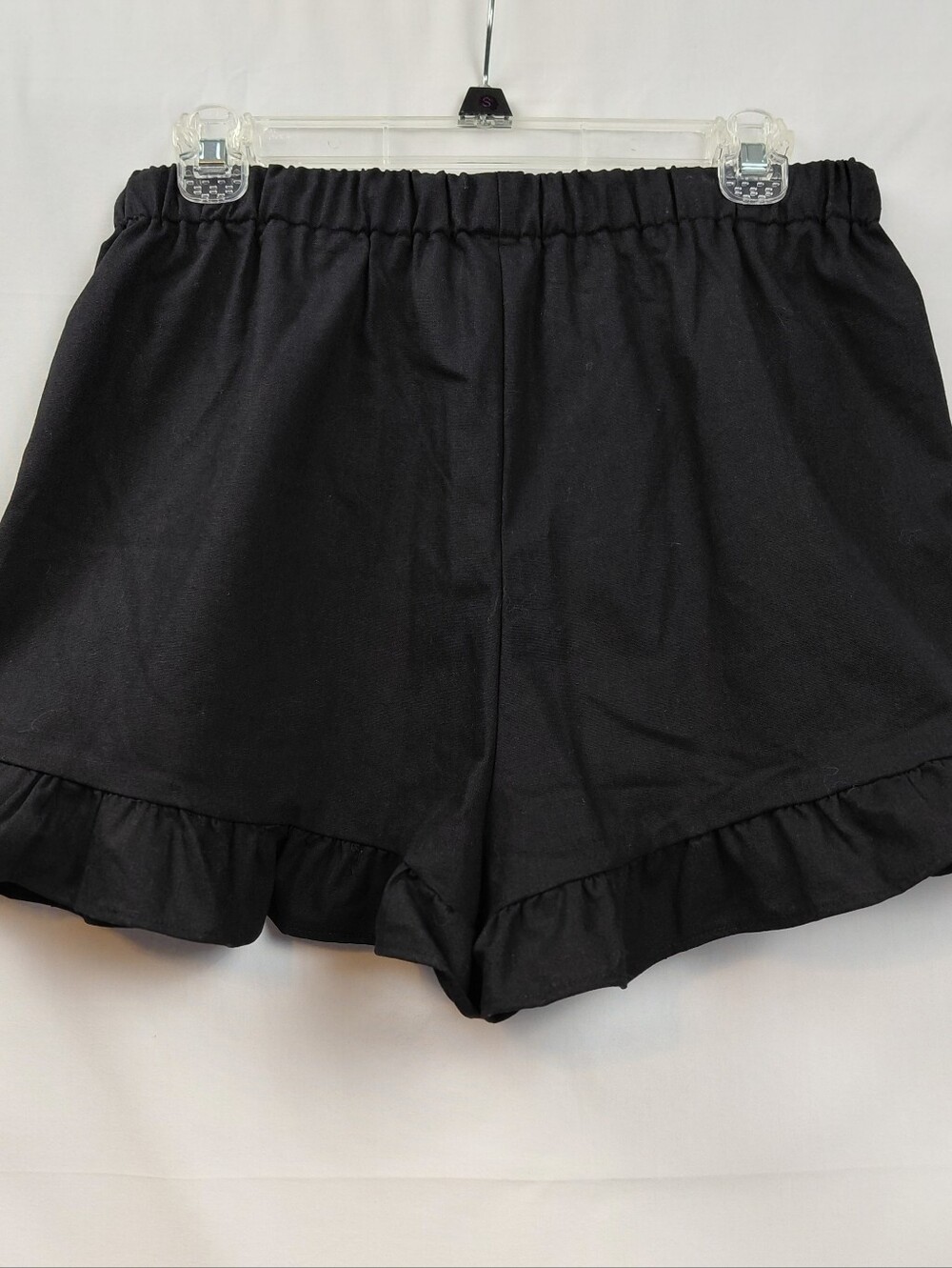 Commense Ruffle Shorts Size Large Black Drawstring - Picture 6 of 8